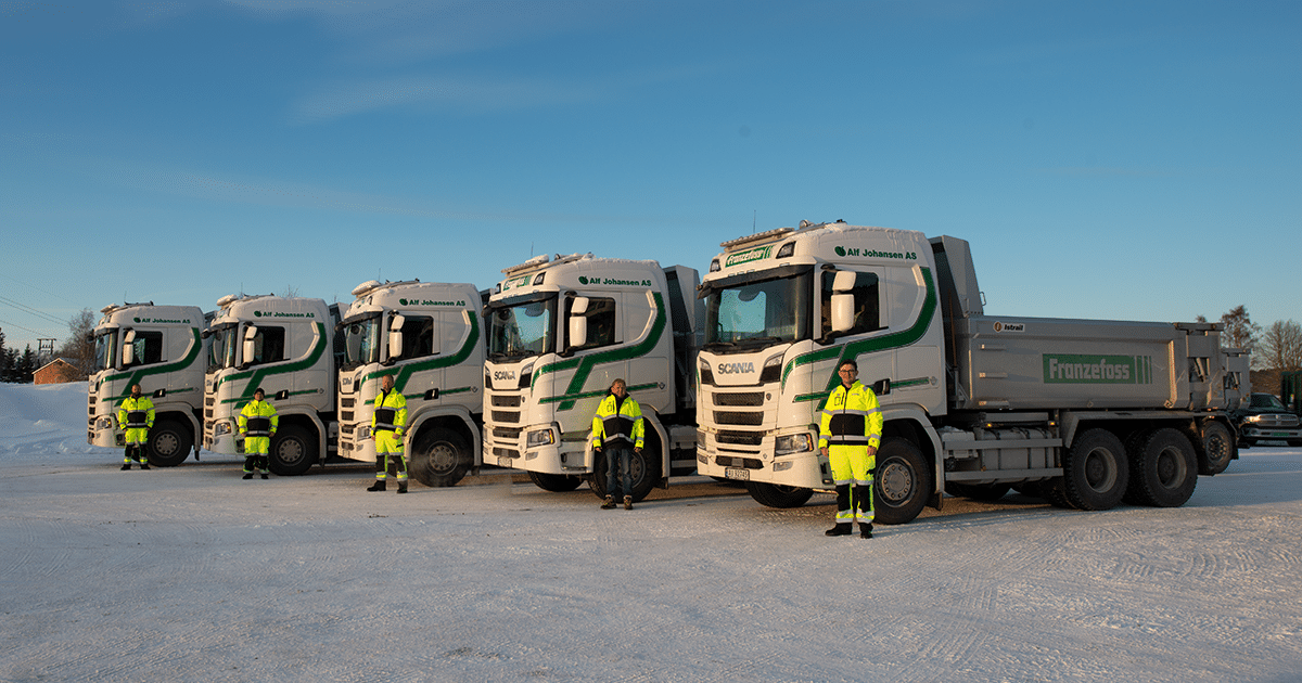Fem nye biler på oppdrag for Franzefoss Pukk AS i Trøndelag