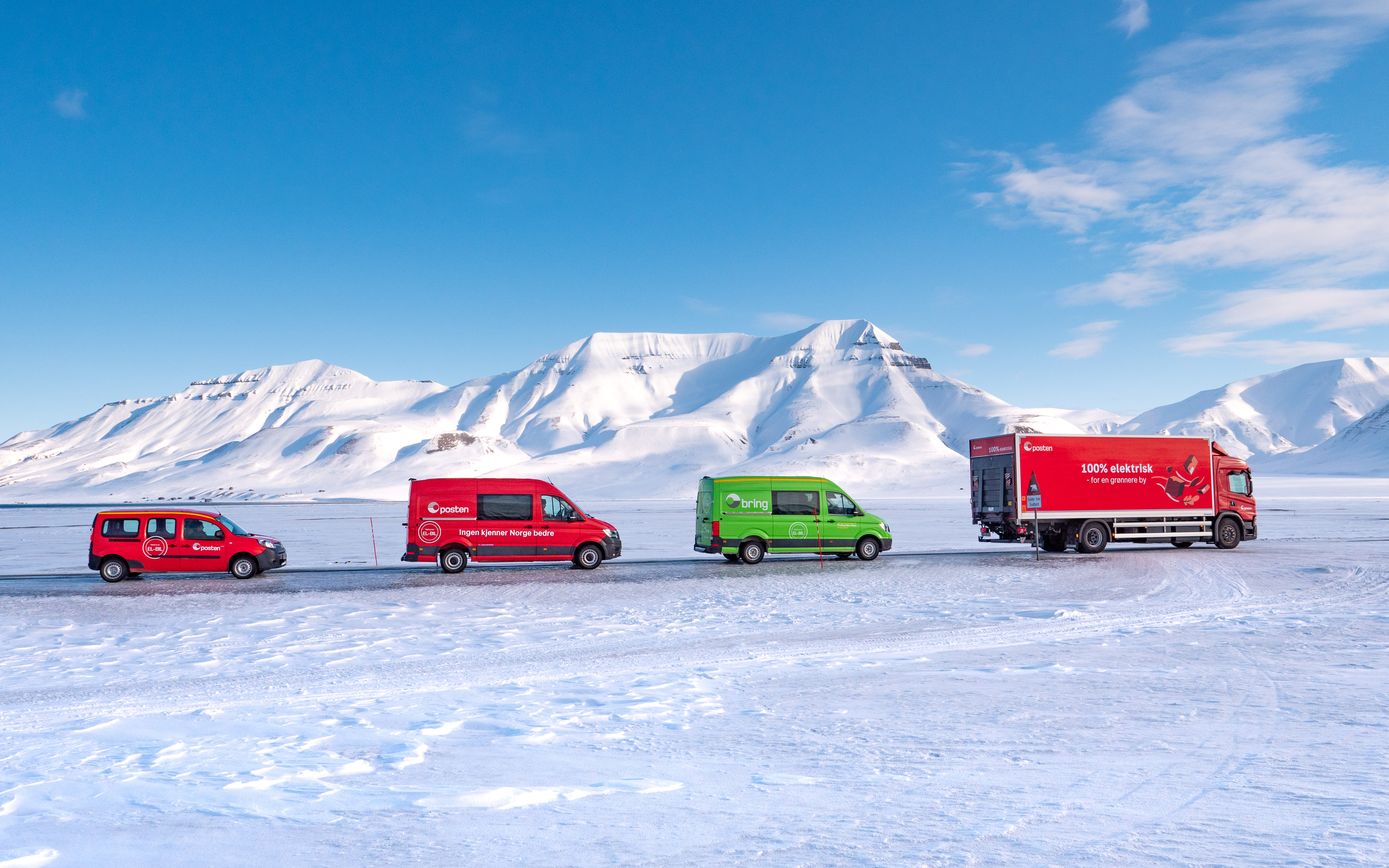 Posten benytter verdens nordligste el-lastebil på Svalbard