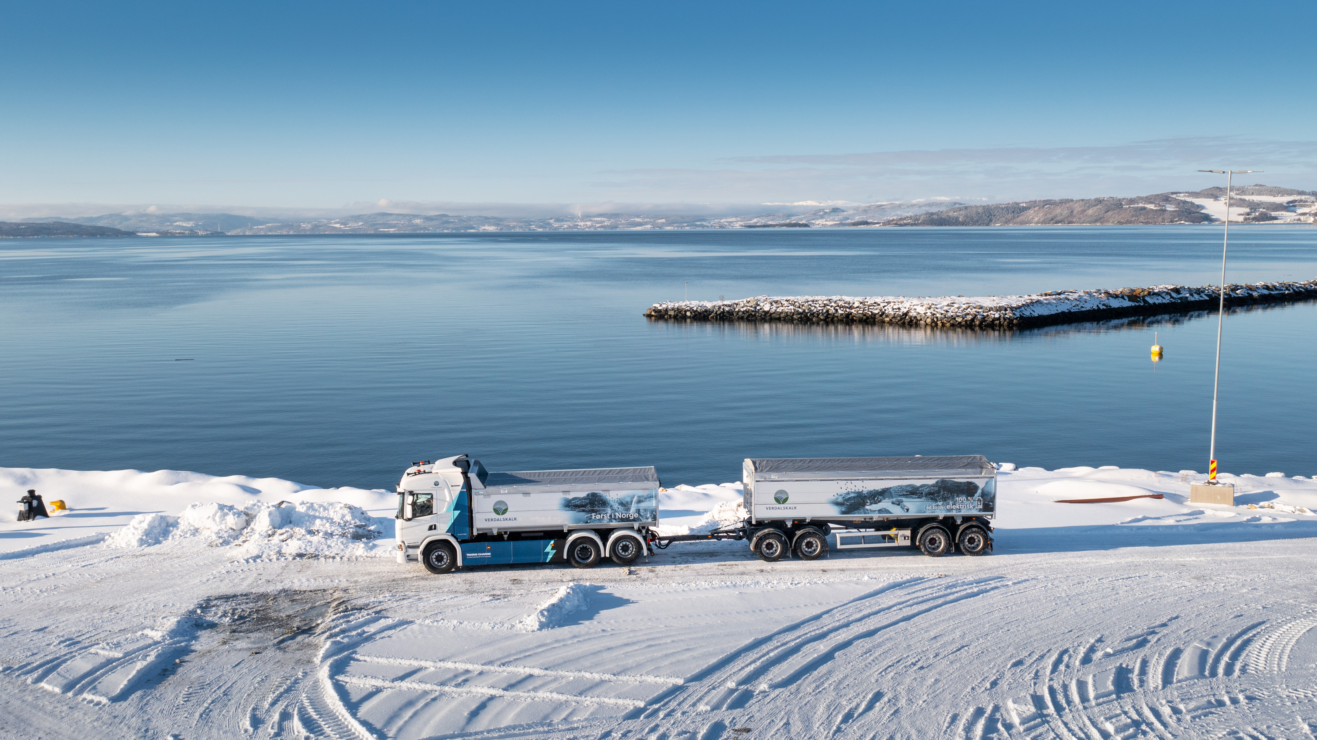 Verdalskalk AS tar i bruk Norges største helelektriske lastebil